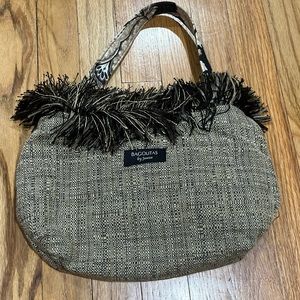 Bagolitas  Fringe Tweed Natural Purse Bag Art-to-Wear Lagenlook